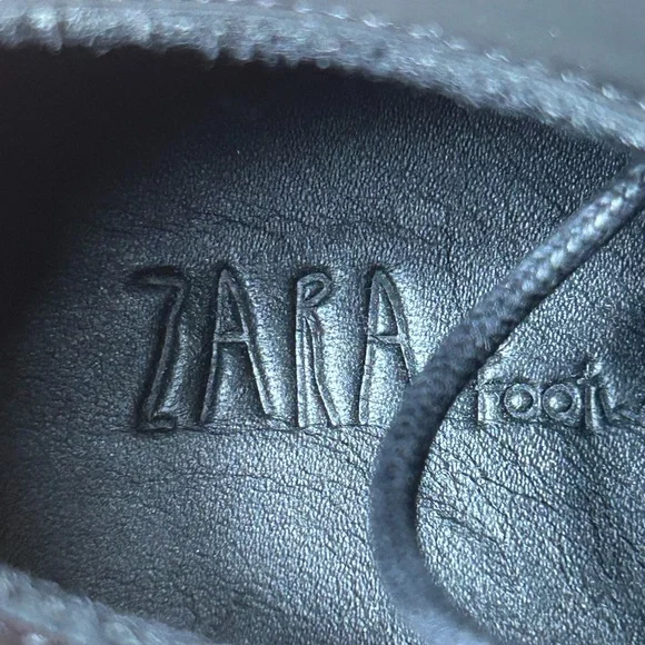 BRAND NEW ZARA Boys Black Leather Shoes - Picture 4 of 5